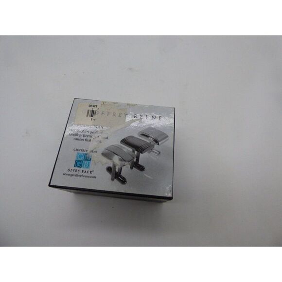 A pair of Geoffrey Been Gun Metal Striped cufflinks - Picture 3 of 3